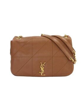 Saint Laurent Jamie Chain Shoulder Bag Leather Brown Gold